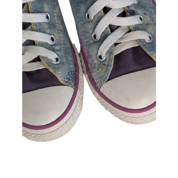 Converse All Star Chuck Taylor 651703F Hi Party Blue Paint Splatter Lace Youth 3 - Picture 5 of 9